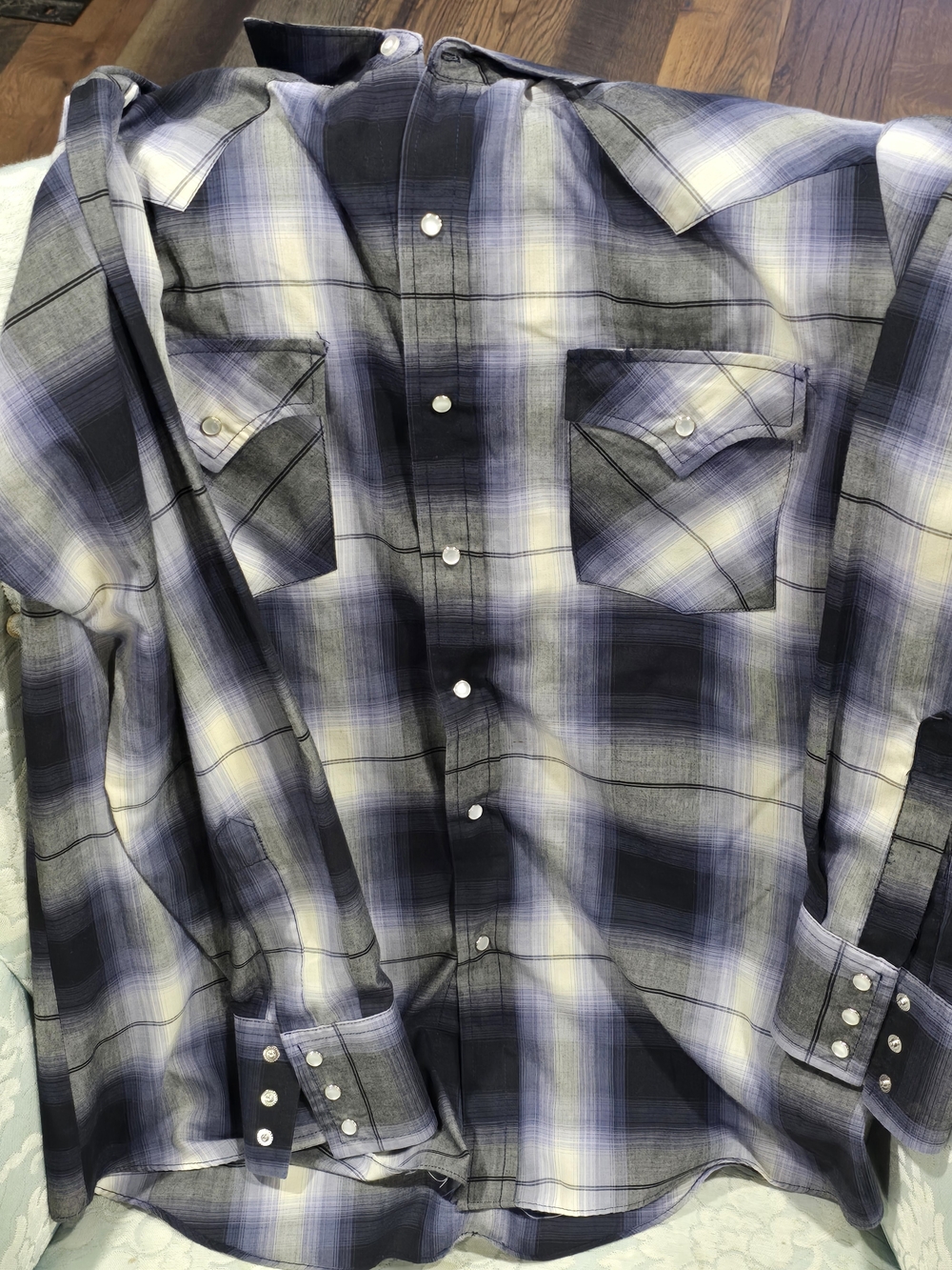 Vintage Ely Cattleman Plaid Pearl Snap Western Cowboy Rodeo Shirt Sz M EUC